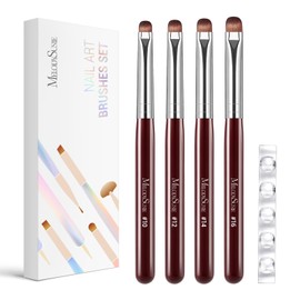 MelodySusie 4Pcs French Manicure with Rosewood Handles Nail Brush Set