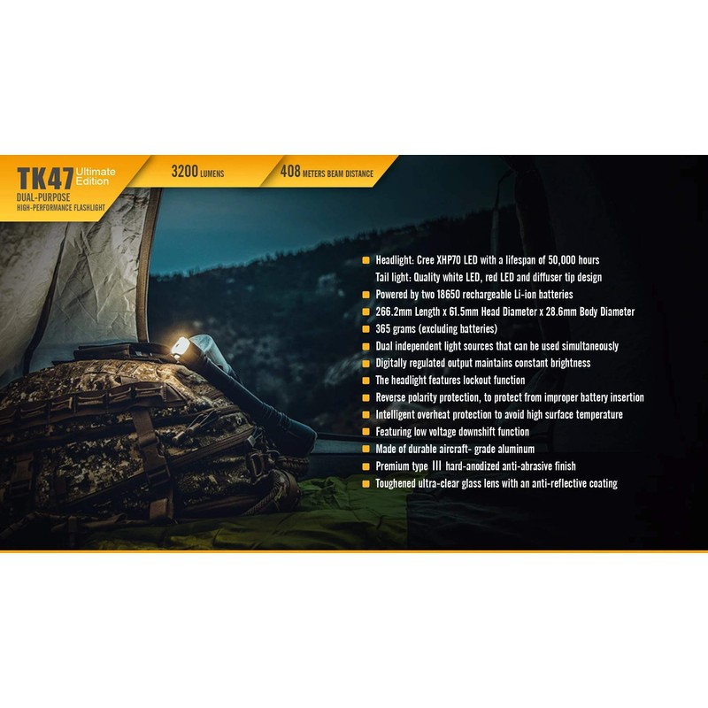 FENIX(フェニックス) TK47UE XHP70 LED フラッシュライト 明るさ最高3200ルーメン TK47UE