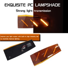 Tonsya For 1984-1996 Jeep Cherokee/1986-1992 Jeep Comanche/1984-1985 Jeep Wagoneer Front Bumper Signal Side Marker lights Amber Lens 56000110, CH2551113, 56000111, CH2550113