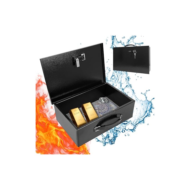YIYITOOLS - Caja de bloqueo ignífuga, doble combinación y caja