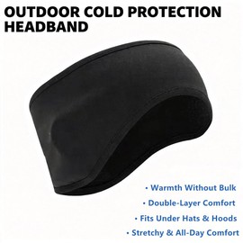 JUSDIQIR Plush Soft Warm Fleece Headband, Soft Ear Warmer Forehead, Winter Windproof Protection Reflective Running Headbands Gear