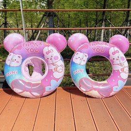 Rabbit Tube with Handle Cross-Border Thick 3D Swimming Ring Space LF2200 Rainbow Nini Pink Pants Ring 235G 20ea