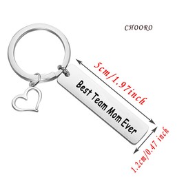 CHOORO Team Mom Gift Coach Gift Team Mom Keychain Best Team Mom Ever Thank You Gift for Coach Leader Team Mom (best team mom ever kc)