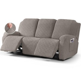 Timeles Recliner Couch Covers Reclining Couch Covers for 3 Cushion Sofa Slipcovers Stretch Soft Washable (Three-Seater, Taupe)