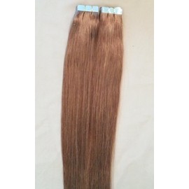 Hair Faux You 18" Tape in Hair Extensions Remy Human Hair Glue in Extensions Color #10 Light Brown 50g 20Pcs/Package