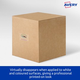 Avery Printable Blank A4 Adressing Labels, 38.1 x 21.2 mm, Clear, 1625 Customisable Labels (959022)