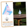 COHEALI 2 Sets Polyester Rainbow Pride Desk Flag Support Small