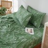 Yibeizi Green Floral Sheet Set King, Botanical Rustic Pattern Bed