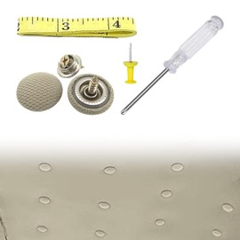 60PCS Car Roof Headliner Repair Kit, Auto Roof Snap Rivets Retainer Buttons with Installation Tool, Fixing Repair Buckle for Interior Ceiling Cloth, Fit Cars (Beige/Grey)