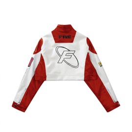 Aelfric Eden Cropped Leather Jacket Women PU Crop Moto Biker Racing Trendy Fashion Casual Coats