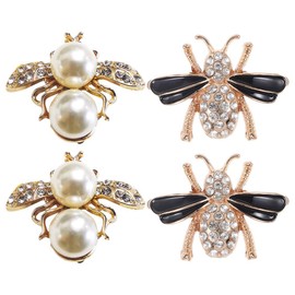 PACKOVE Pack of 4 Bee Shoe Buckle Shoe Clips Shoe Decoration Shoe Jewellery Bee Clip Bee Design Accessories Beeswax Cloths Shoe Pendant Cute Shoe Buckles Shoe Buckle Decor Metal, Metal, No Gemstone