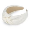 YISSION Knotted Headband Wide Headbands for Women Non Slip White