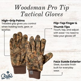 Britt's Knits Pro Tip Tactical Gloves Flip-Top Pointer Gloves for Men and Women - Camo, Large/X-Large