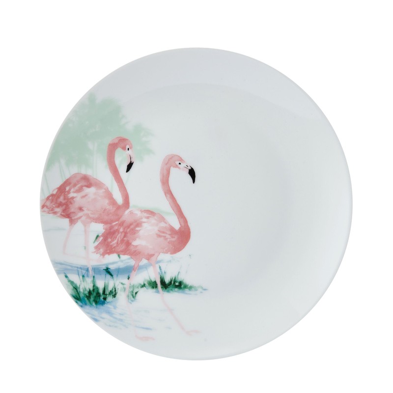 Studio Nova Flamingo Haven Tropical 12 Piece Dinnerware Plate Bowl