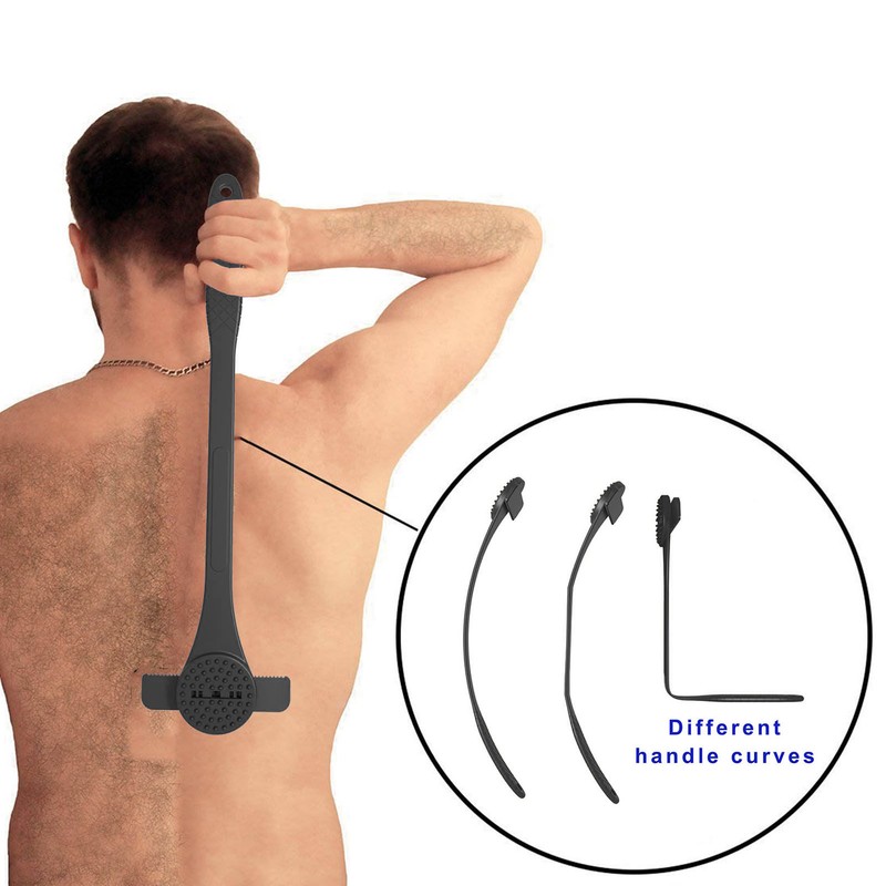 2 in 1 Back Hair Trimmer Scratcher Scrubber Adjustable Angle