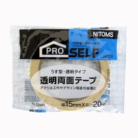 Nitoms J0820 Transparent Double-Sided Tape No.539R 0.6 inch (15 mm x 20 m)
