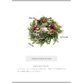 [2025 mamawreath Flower Wreath] Christmas Wreath Winter Wreath Artificial Flower Shabby Green Natural Entrance Door Birthday Anniversary Size S: 7.9 inches (20 cm) (Diameter) x 3.0 inches (Thickness