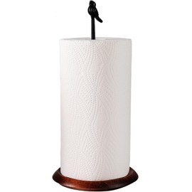 Kitchen Roll Holder, Kitchen Roll Holder, Cute Bird Design, Standing, Freestanding, No Drilling, Made of Solid Wood and Metal, Sturdy Rustproof, Kitchen Roll Stand Paper Roll Holder
