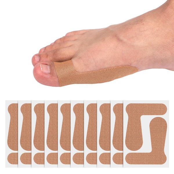 lasuroa 40pcs/20pairs Big Toe Wraps for overlapping Toes, Self-Adhesive Toe Brace Big Toe Straighteners, Breathable Toe Corrector Big toe valgus orthotics for Women Men