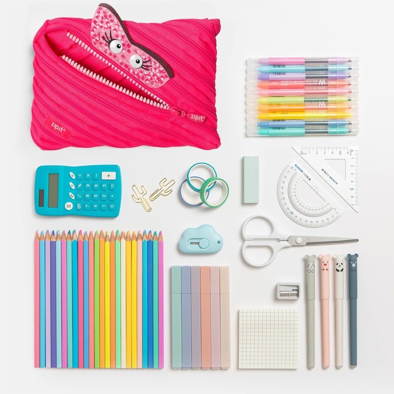 ZIPIT Talking Monstar Jumbo Pencil Case, Pink