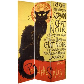 Oriental Furniture 6 ft. Tall Double Sided Chat Noir Room Divider
