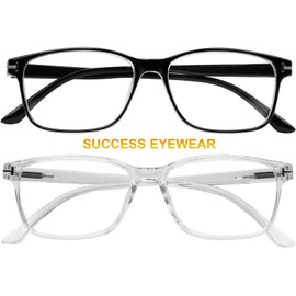 Computer Glasses 2 Pairs Anti Glare Classic Reading Glasses Quality Comfort Glasses for Men and Women +1.75