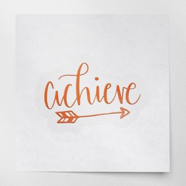 Decal Stickers of Achieve (Pastel Orange) (Set of 2) Premium Waterproof Decal Stickers for Laptop Phone Accessory Helmet Car Window Mug Tuber Cup Door Wall Decoration - BICVER1000c91PO0124