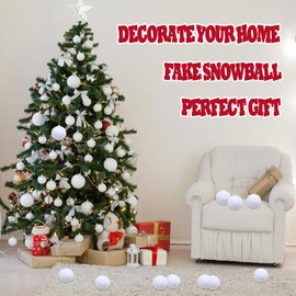 Longerse 50Pcs Snow Toy Balls,2.36IN Artificial Snow Ball Fight Indoor,Soft Fake Snowball,Christmas Decoration Party Supplies,Indoor Outdoor Throwing Game