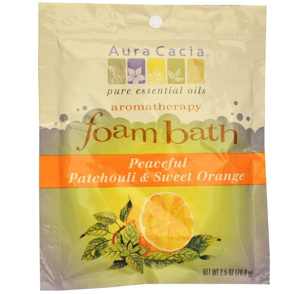 Aura Cacia Patchouli and Sweet Orange, Aromatherapy Foam Bath, 2.5 Ounce - 6 per case.6