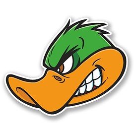 2 x 10cm Angry Duck Vinyl Sticker Decal Helmet Laptop Car Motorbike Bird #5615 (10cm Wide x 8cm Tall)
