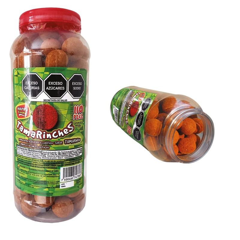 Tamarinches 110 piezas, Gomicentro Acidulado y Confitado Sabor tamarido, Las