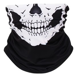 CycleZT Skull Neck Gaiter Mask for Men & Women Motorcycle Riding Fishing Cycling Sports (Half skull)