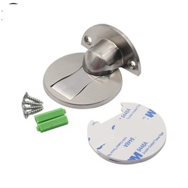 AHLOKI Strong Magnetic Door Stop 304 Stainless Steel Door Stopper Hidden Door Holders Catch Floor Nail-Free Doorstop Furniture Hardware 1Pcs (Color : Brushed Steel)