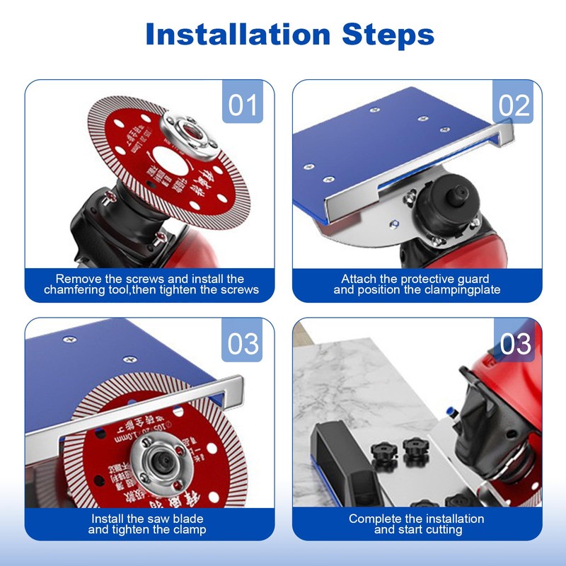 45 Degree Tile Chamfering Tool, Angle Grinder Tool with Stand