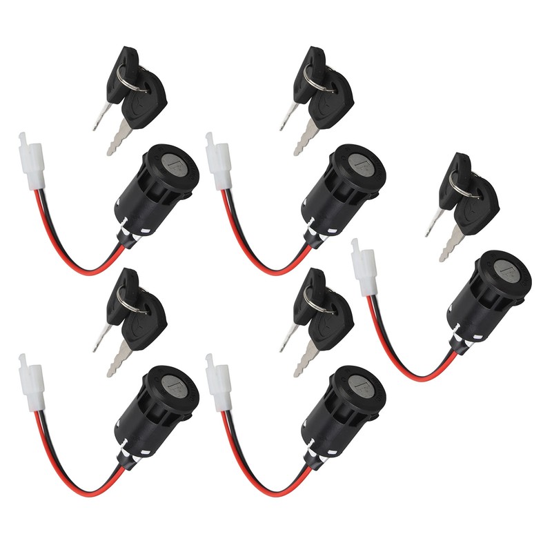 5PCS Motorcycle Ignition Switch with 10PCS Keys Short Wire Engine