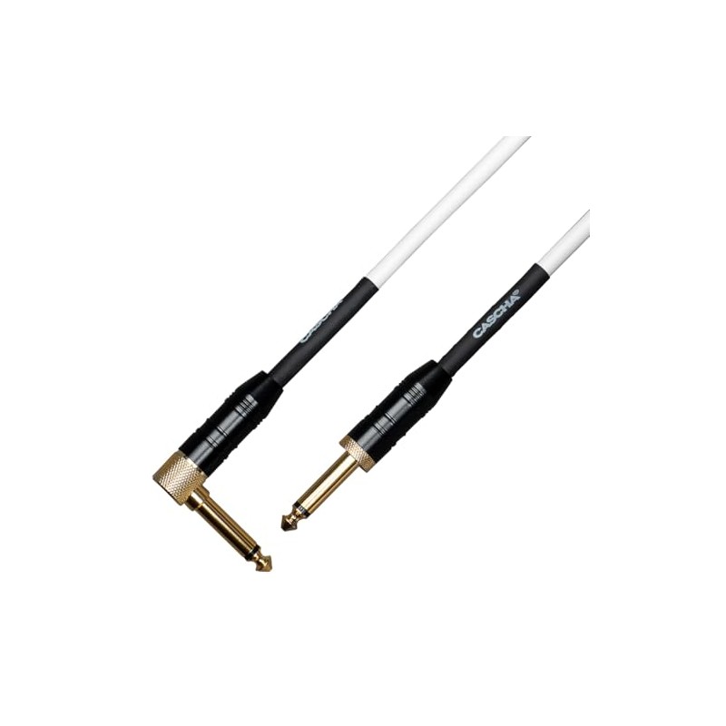 Cascha Advanced Line Guitar Cable Curly, White, 6 m