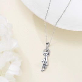 YAFEINI Couples Matching Necklace 925 Sterling Silver Couples Pendant Necklace Couples Hug Jewellery Gifts for Women