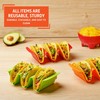 IMUSA USA Taco Holder, 3 Piece, Green, Orange, Red