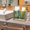 Green Toothbrush Holders for Bathrooms, 2 Cups Toothbrush Holders for