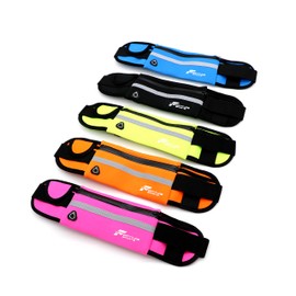 Running Belt with Phone Holder | Running Waist Pack for Phones, Headphones and Water Bottle | Waterproof Running Belt for Women and Men (Light Blue)