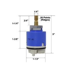 Kerox PBR 40 Faucet Cartridge, Genuine OEM Cartridge Replacement Compatible with Single-Lever Shower and Tub Fixtures from Danze Moen Gerber, American Standard Sigma La Torre Cascade and Nobili