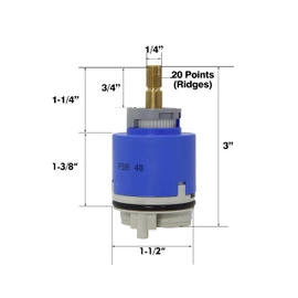 Kerox PBR 40 Faucet Cartridge, Genuine OEM Cartridge Replacement Compatible with Single-Lever Shower and Tub Fixtures from Danze Moen Gerber, American Standard Sigma La Torre Cascade and Nobili