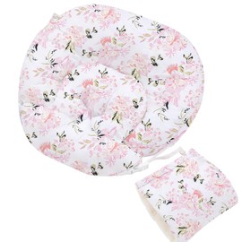 Little Grape Land Nursing Pillow, Multifunctional Breast Feeding Pillow with Arm Pillow, 3pk Baby Support Pillow with Adjustable Waist Strap and Removable Cover, Rose Floral