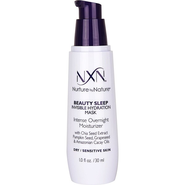 NxN Beauty Sleep Invisible Overnight Moisturizer Super Hydrating Face Mask Natural & Organic Anti-Aging Formula for Dry / Sensitive Skin, 1 Fl Oz