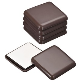 uxcell Furniture Sliders, 16Pcs 2" - Plastic Self-Adhesive Square Sliding Pads, Chair Glides for Carpeted Tile Vinyl Hardwood Floors (Brown)
