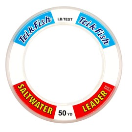 TrikFish Monofilament Leader Line for Saltwater Fishing - Premium Mono Leader Fishing Line - Saltwater Leader Material - Clear, High-Strength & Abrasion Resistance, User-friendly Wrist Spool - 50 Yard