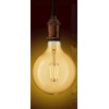 GE Lighting Large Vintage LED G40 Warm Candlelight, Amber Glass,
