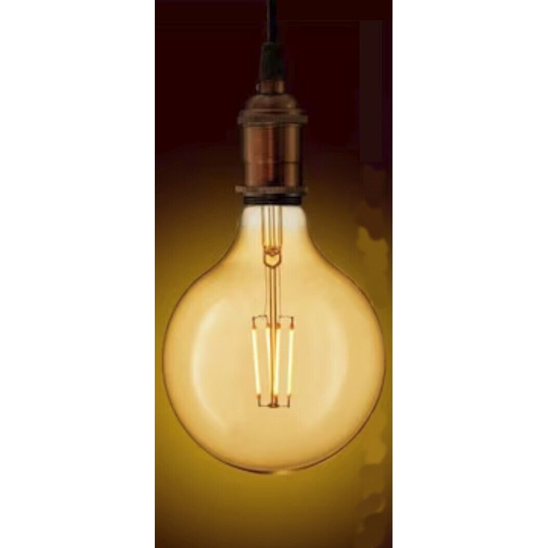 GE Lighting Large Vintage LED G40 Warm Candlelight, Amber Glass,