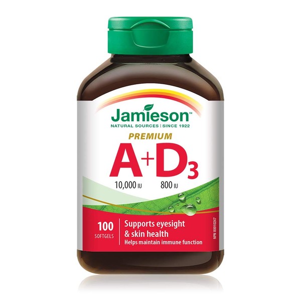 Jamieson Vitamin A & D Fortified 100 Softgels