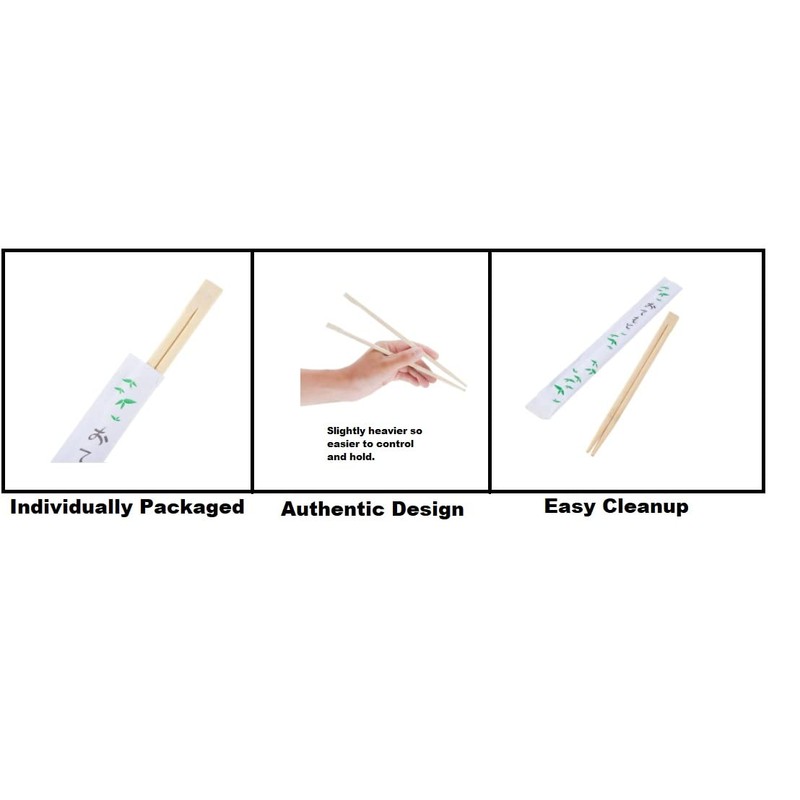 Oasis Supply, 9" Japanese Style Mikami Bamboo Chopsticks, Sleeved and